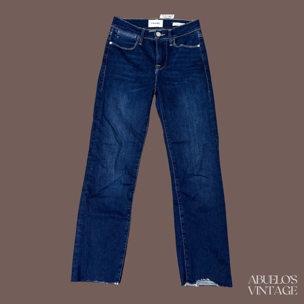 FRAME Le High Straight Jeans | Dark Wash | Size 26 | Vintage